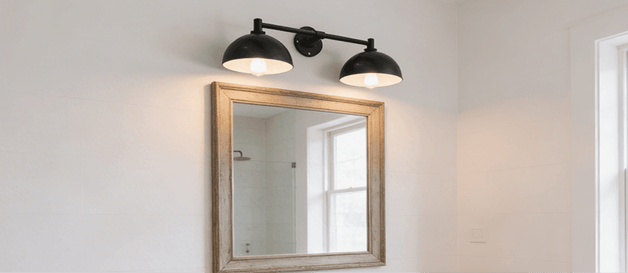 Vanity wall lights in a bathroom