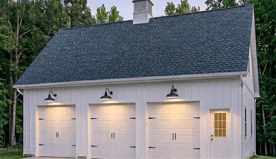 Exterior garage wall lights