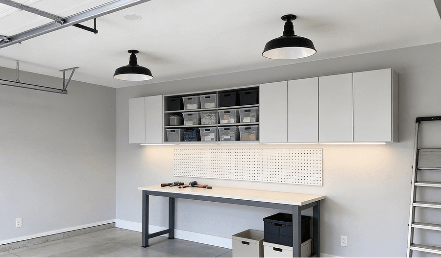 Interior garage ceiling lighting