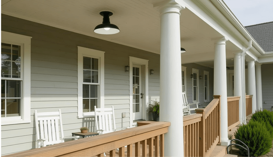 Overhead ceiling porch lighting