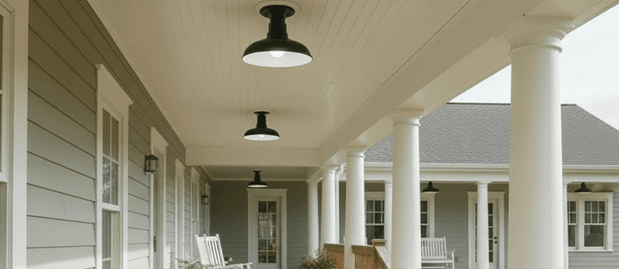 Overhead porch lighting