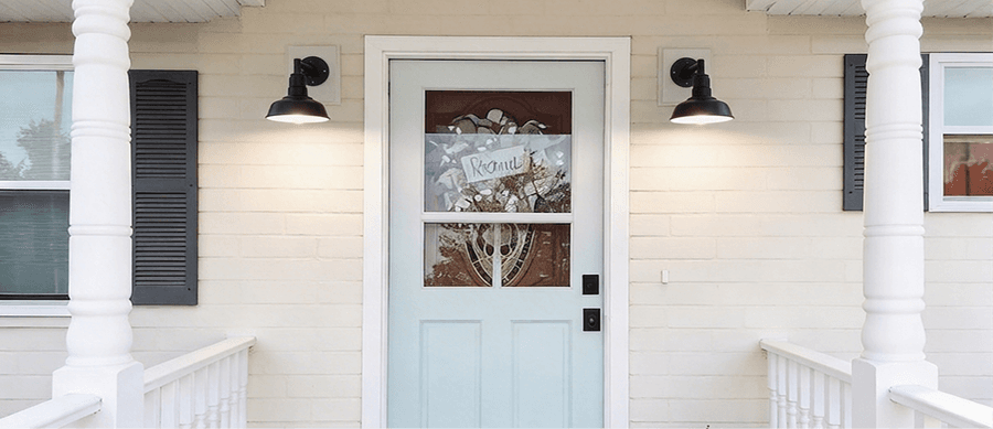 Wall-mounted porch lighting