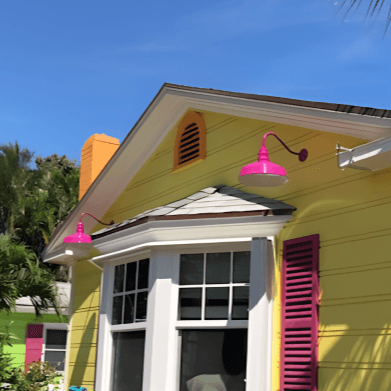 Bubblegum pink custom color fixture in a real-life setting