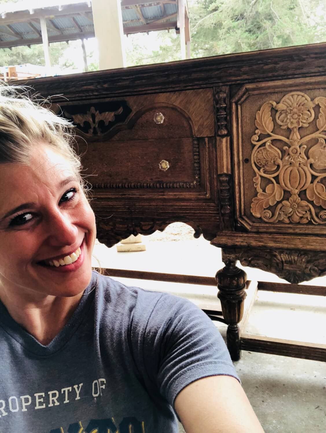 Kim Portrait Next To Furniture