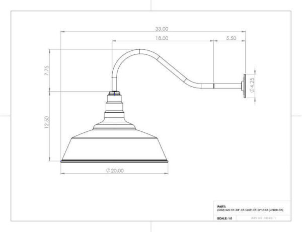 The Redondo Large Gooseneck Barn Light Steel Lighting Company