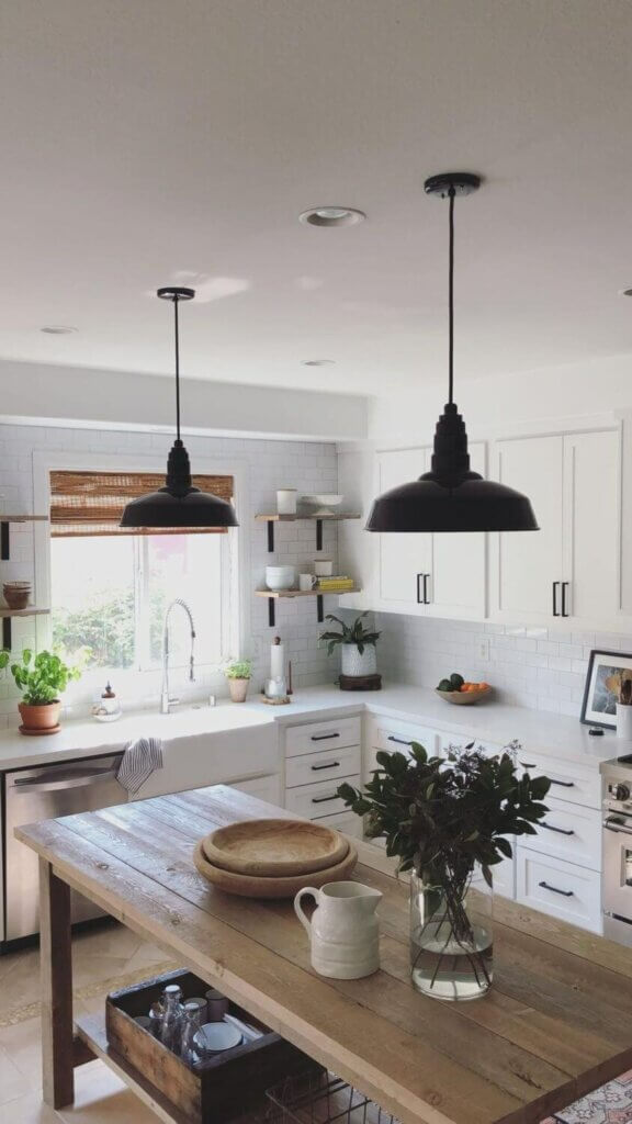 ceiling light mount fixtures hanging in kitchen island