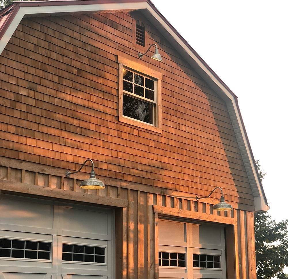 picture showing light and how it would shine on a barn