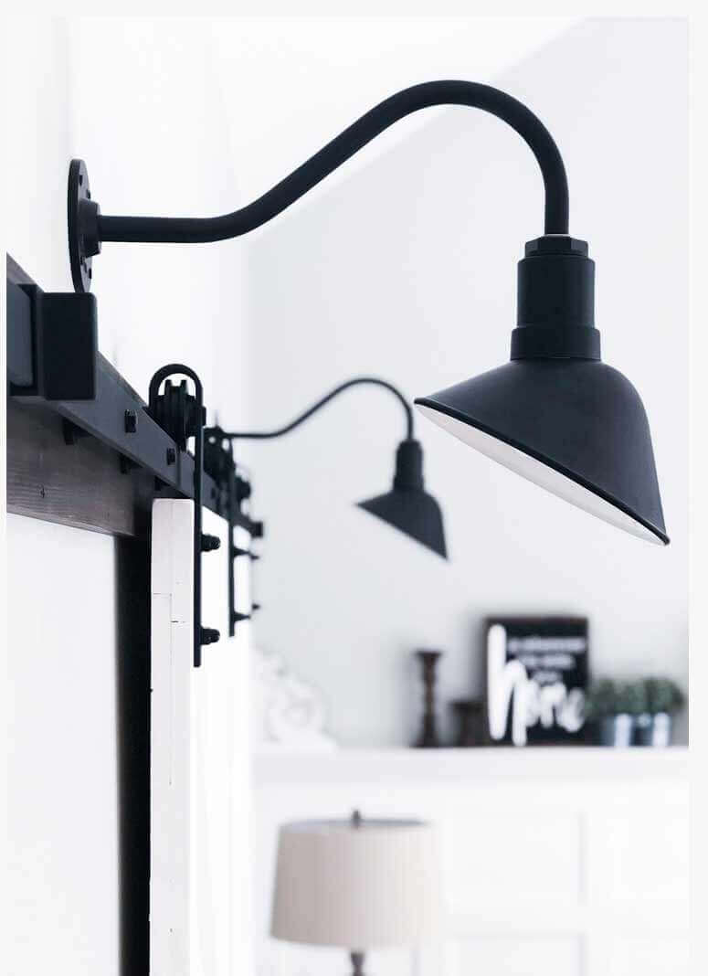 Venice Wall Mounted Light Fixture in Black by Steel Lighting Co.