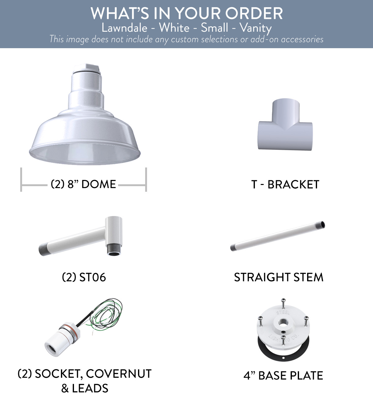 Lawndale farmhouse vanity light white