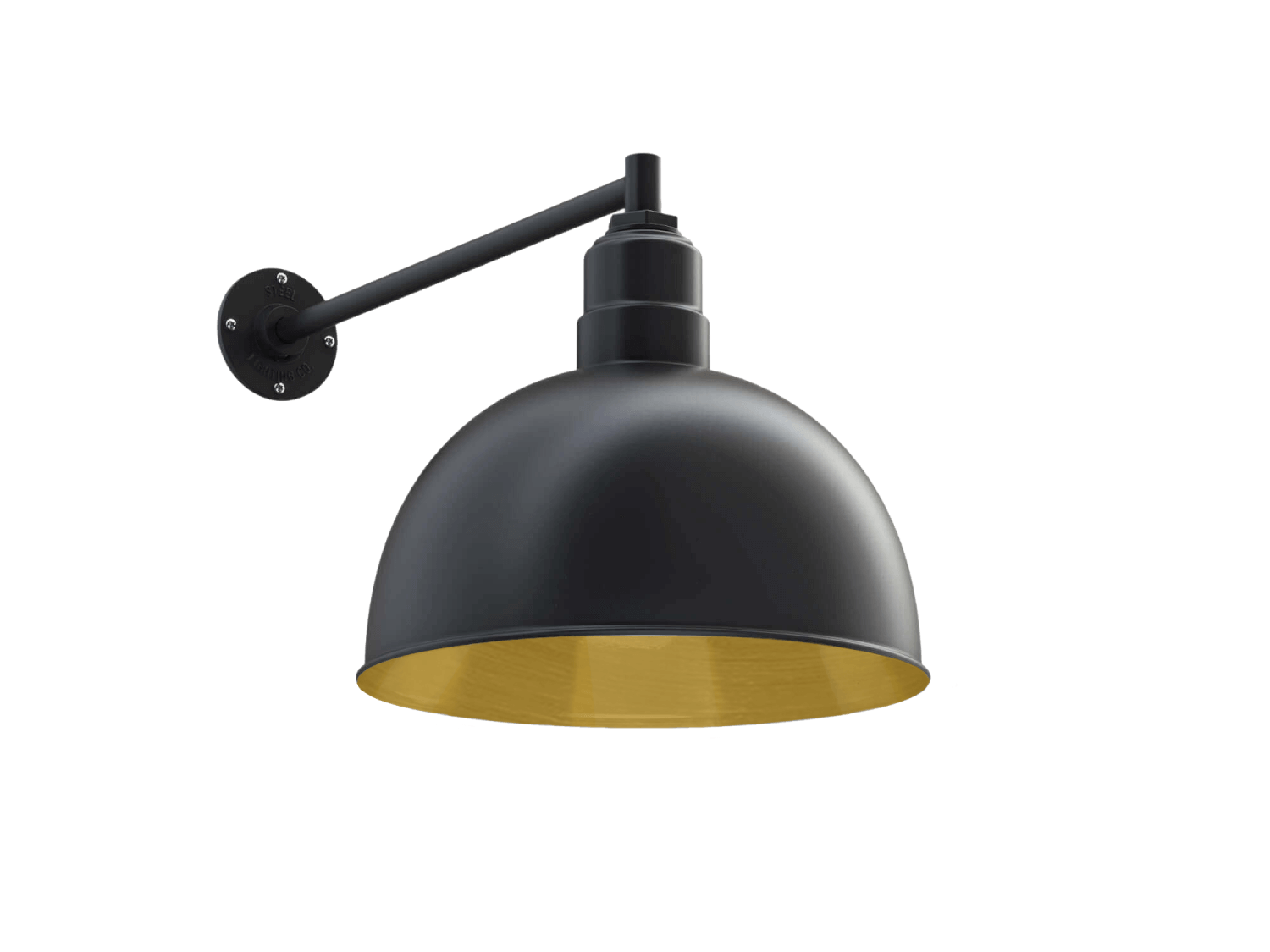 Hollywood Bowl Wall Mounted Light Fixture in Brass by Steel Lighting Co.