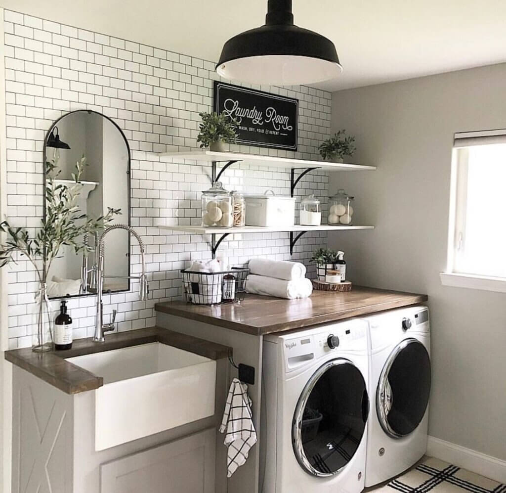 Lighting for clearance laundry room