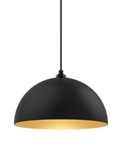 Matte Black and Brass Bowl Dome - Farmhouse Kitchen Light