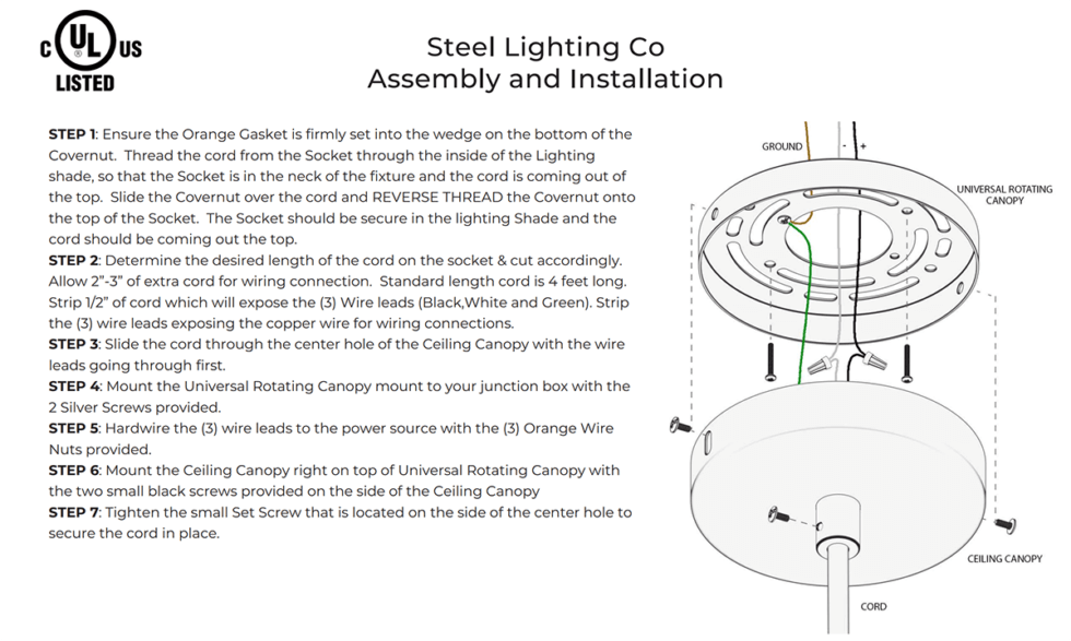 Installation Instructions for Steel Barn Lights Steel Lighting Co. Steel Lighting Co