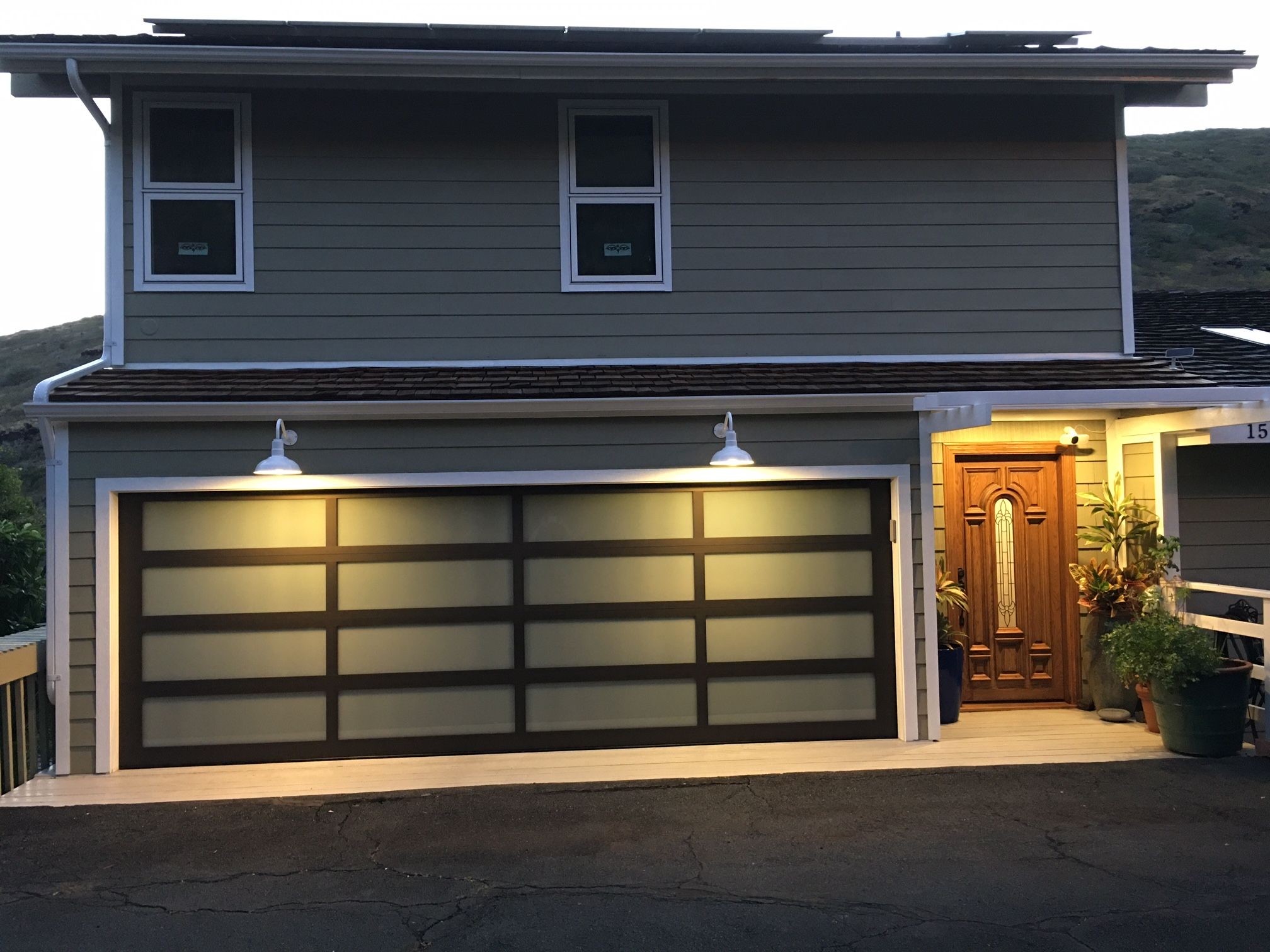 The Westchester White Garage door Lights 