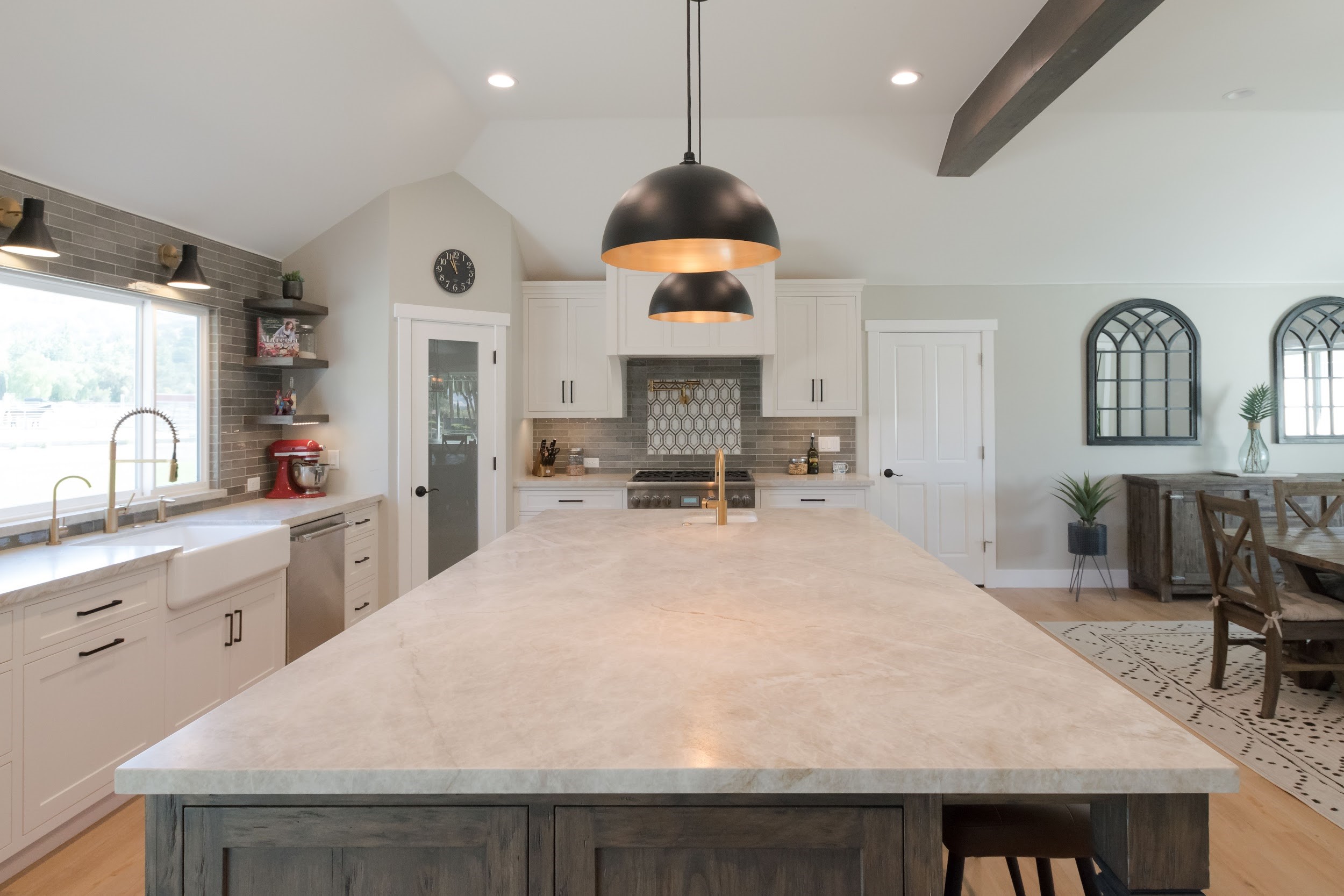 The Melrose Brass Black Kitchen Island Light