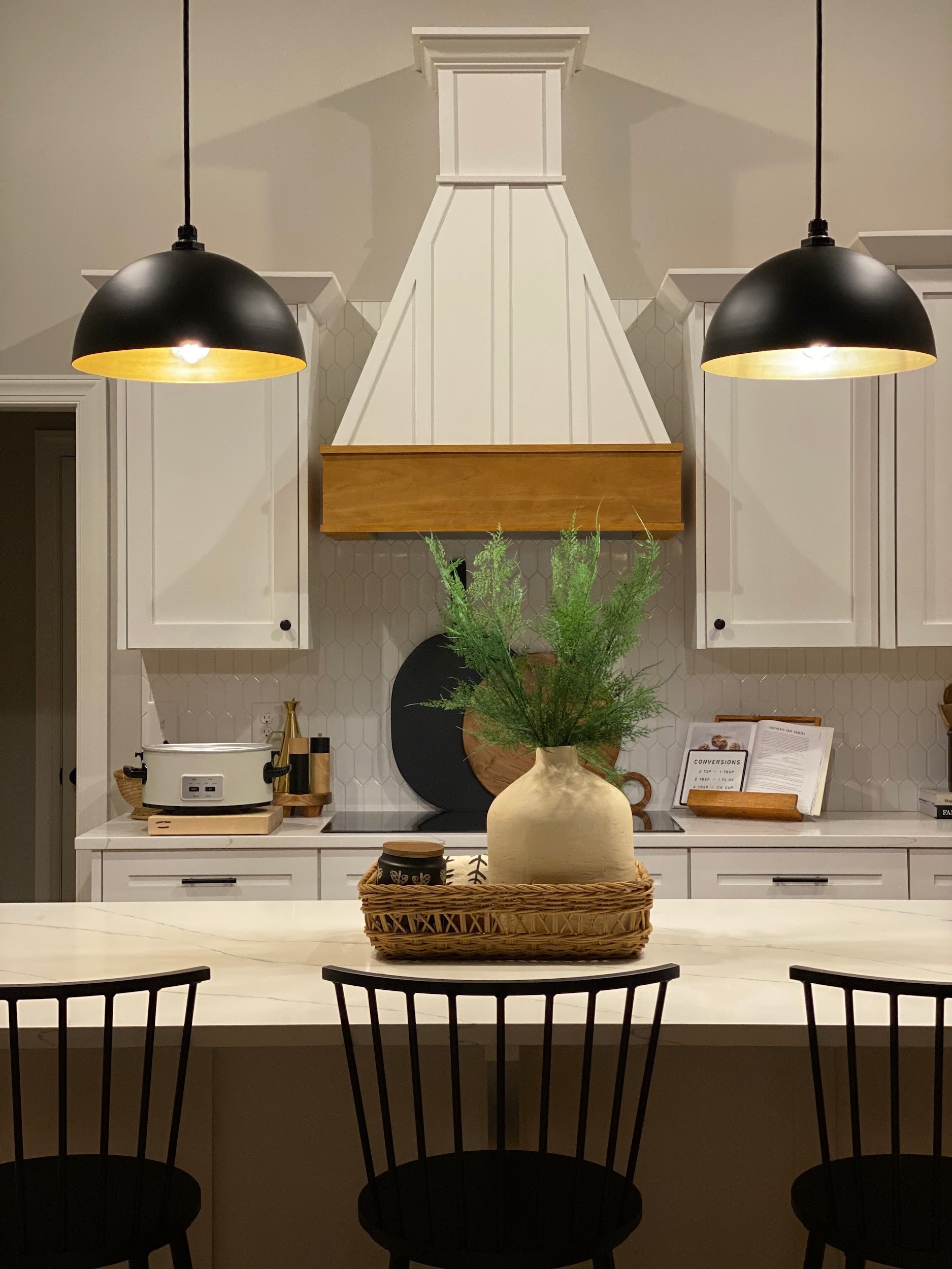 The Brentwood Matte Black Kitchen Island Light