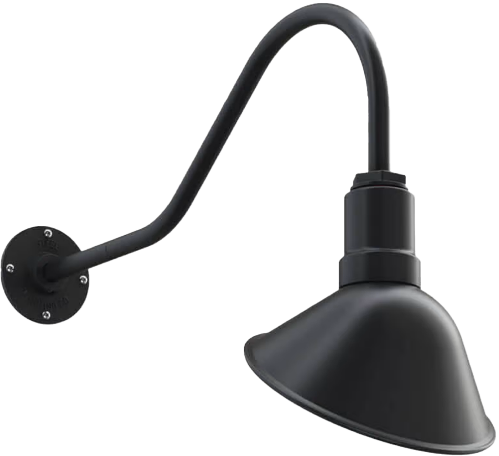 Venice Color Matte Black Interior Color Brass with a 23" Gooseneck