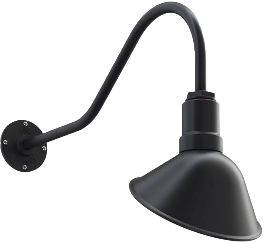 Venice Color Matte Black Interior Color Brass with a 23" Gooseneck