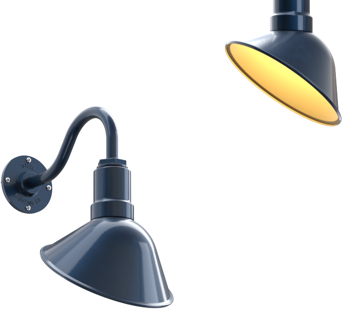 Venice Color Gray Blue Interior Color Brass with a 11" Gooseneck