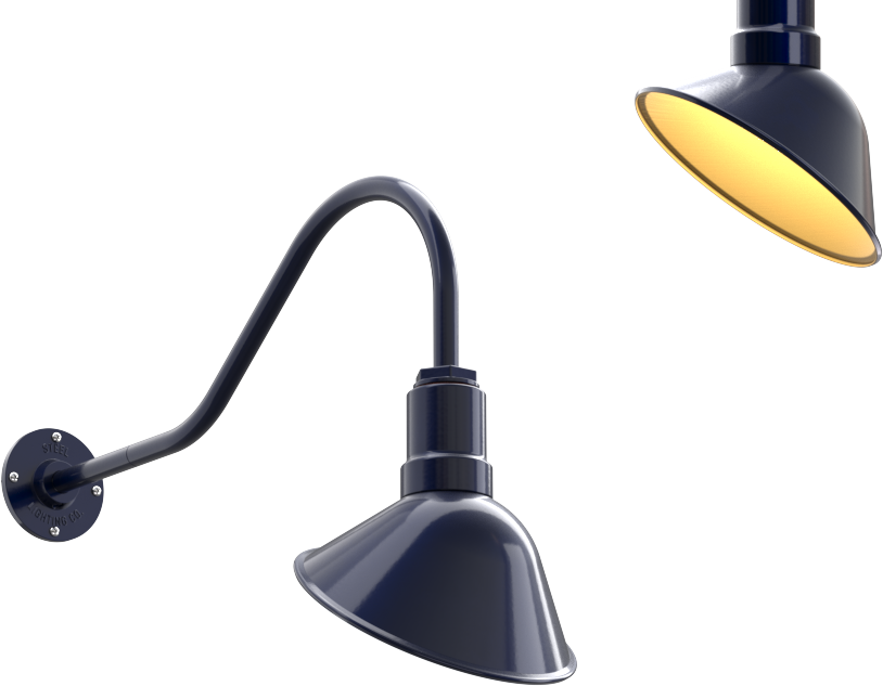 Venice Color Navy Blue Interior Color Brass with a 23" Gooseneck