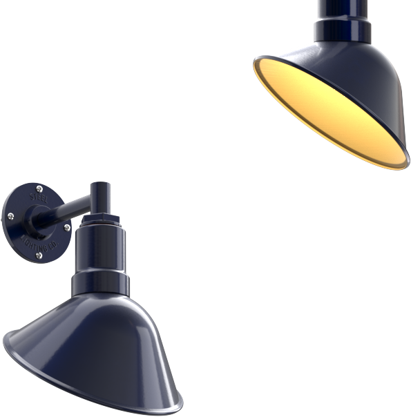 Venice Color Navy Blue Interior Color Brass with a 6" Straight Arm