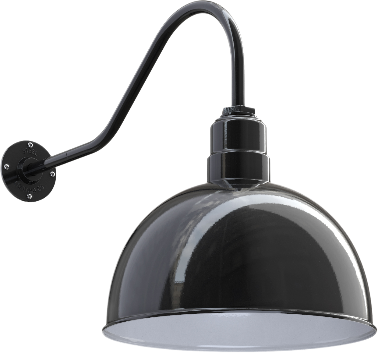 Hollywood Bowl Color Black Interior Color White with a 23" Gooseneck