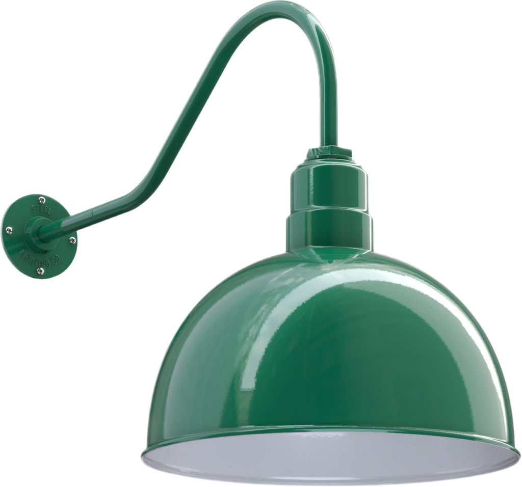 Hollywood Bowl Color Green Interior Color White with a 23" Gooseneck