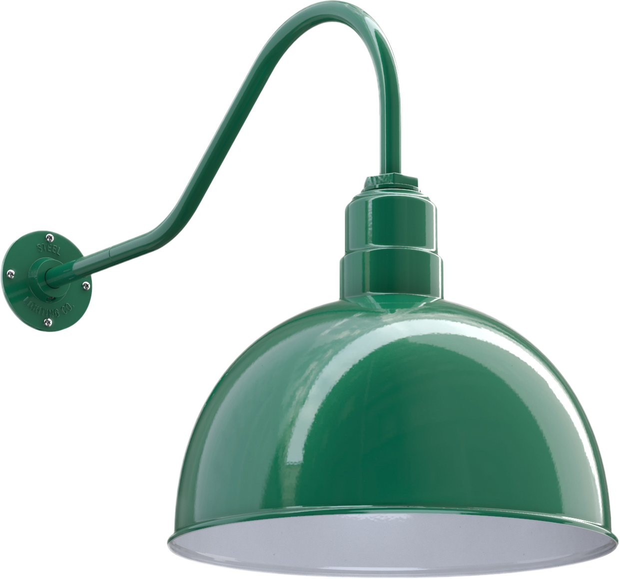Hollywood Bowl Color Green Interior Color White with a 23" Gooseneck