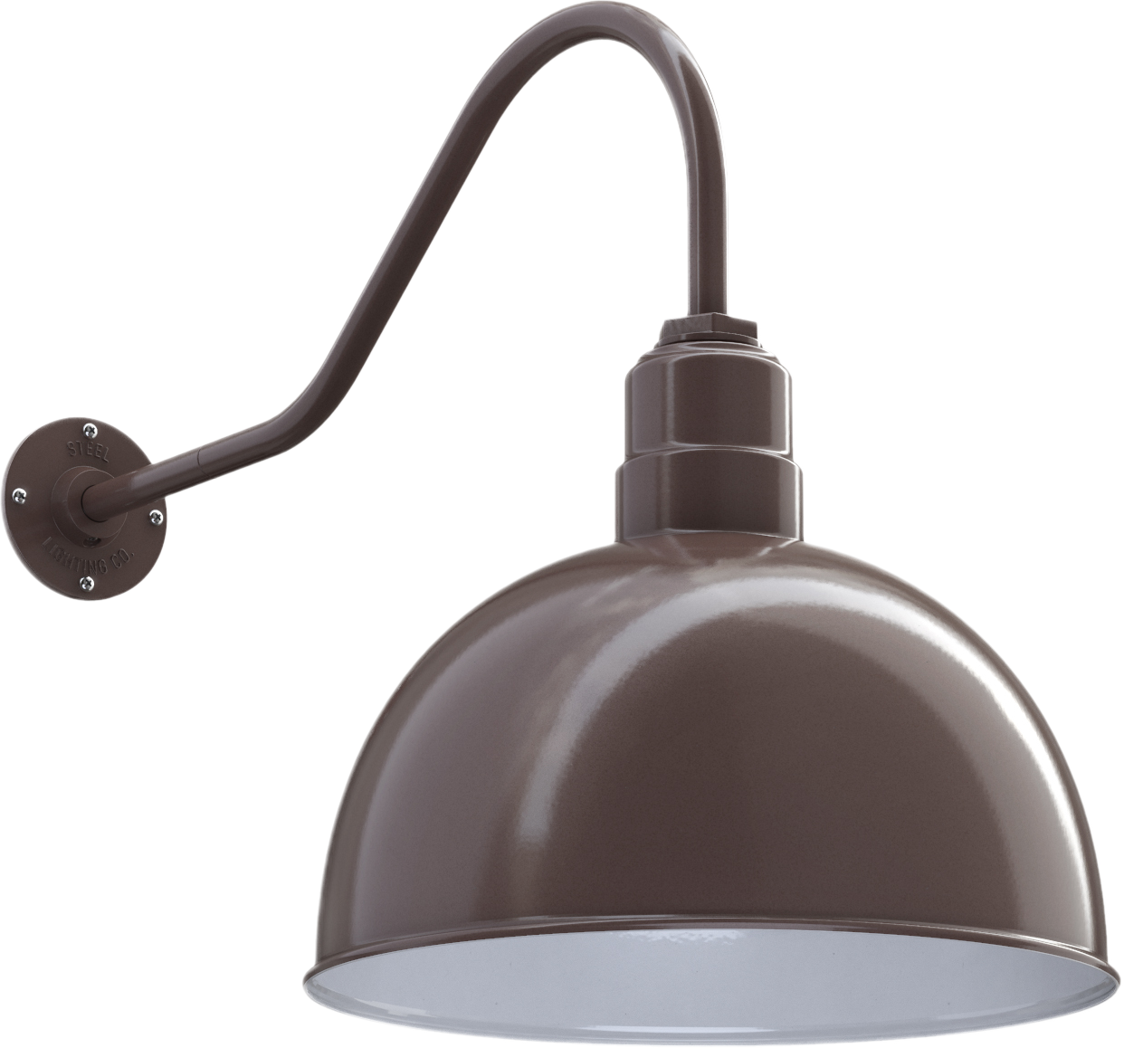 Hollywood Bowl Color Dark Bronze Interior Color White with a 23" Gooseneck