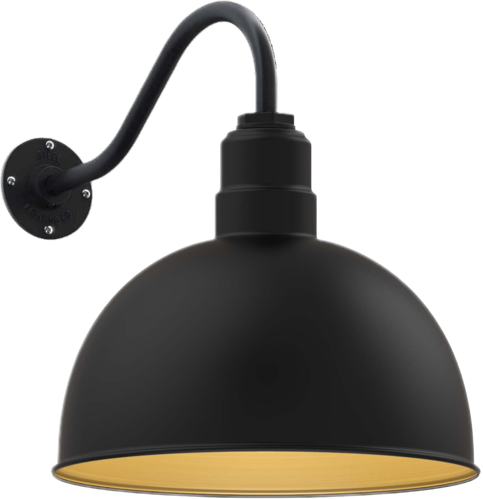 Hollywood Bowl Color Matte Black Interior Color Brass with a 16" Gooseneck