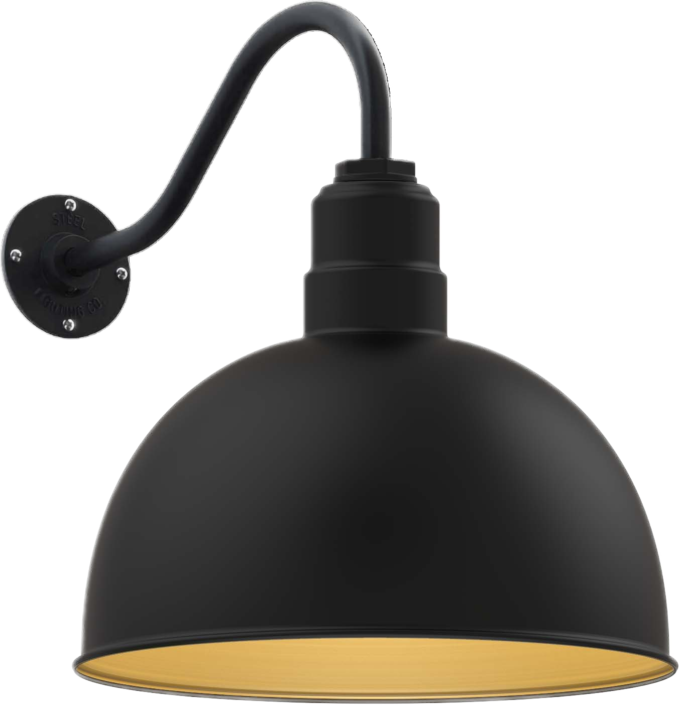 Hollywood Bowl Color Matte Black Interior Color Brass with a 16" Gooseneck