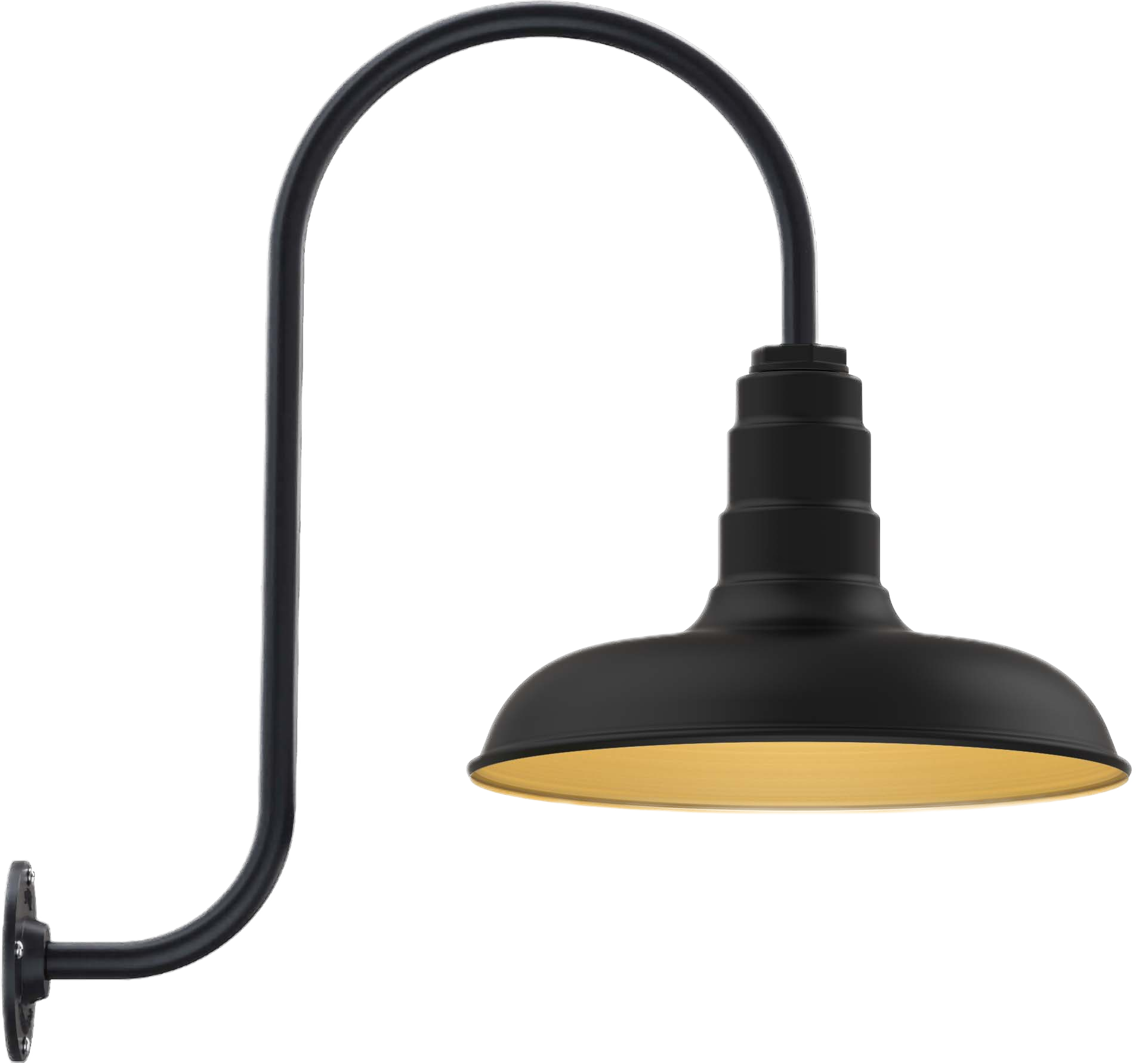 Topanga Color Matte Black Interior Color Brass with a Upward Sloping