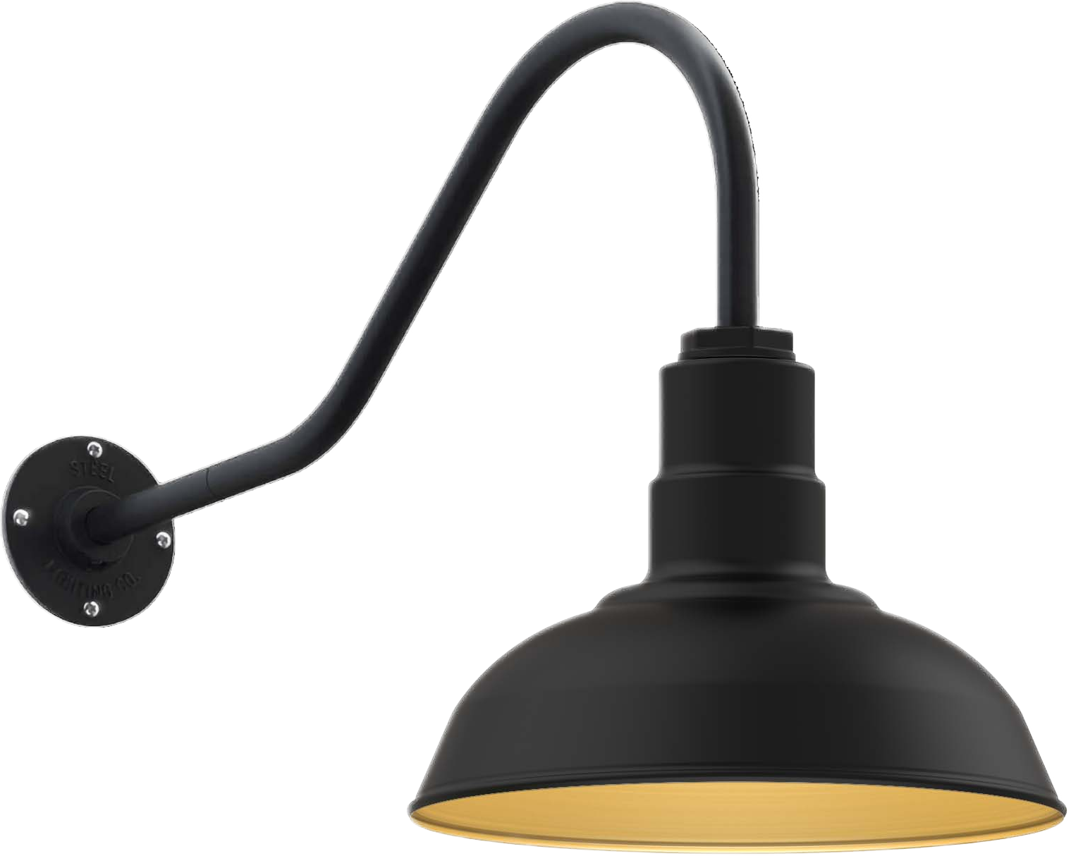 Westchester Color Matte Black Interior Color Brass with a 23" Gooseneck