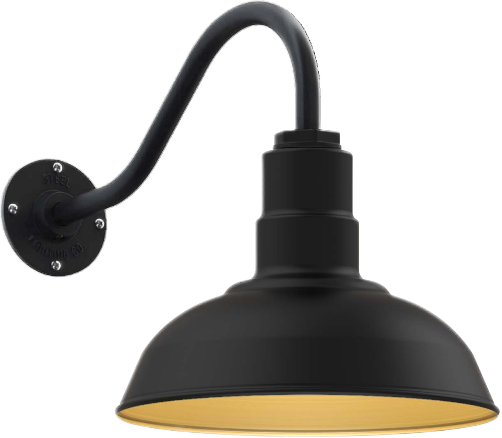 Westchester Color Matte Black Interior Color Brass with a 16" Gooseneck