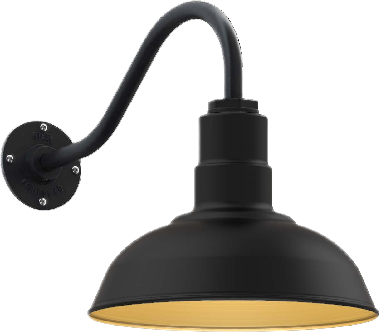 Westchester Color Matte Black Interior Color Brass with a 16" Gooseneck