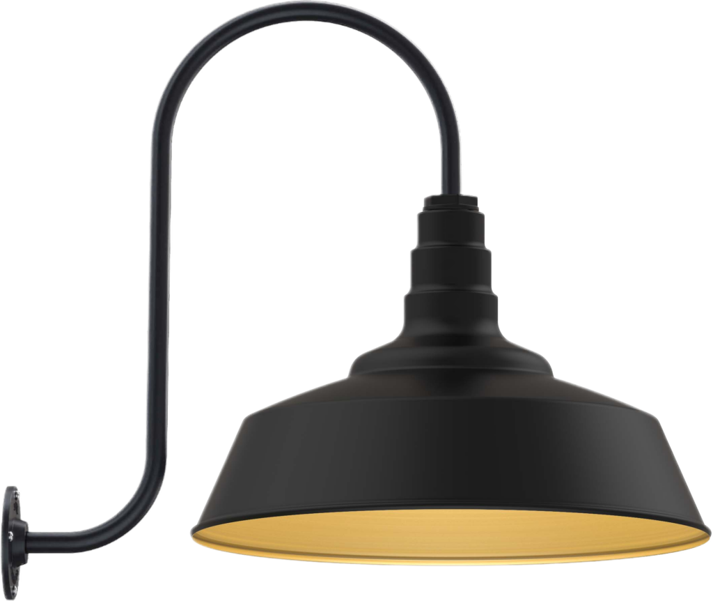 Redondo Color Matte Black Interior Color Brass with a Upward Sloping