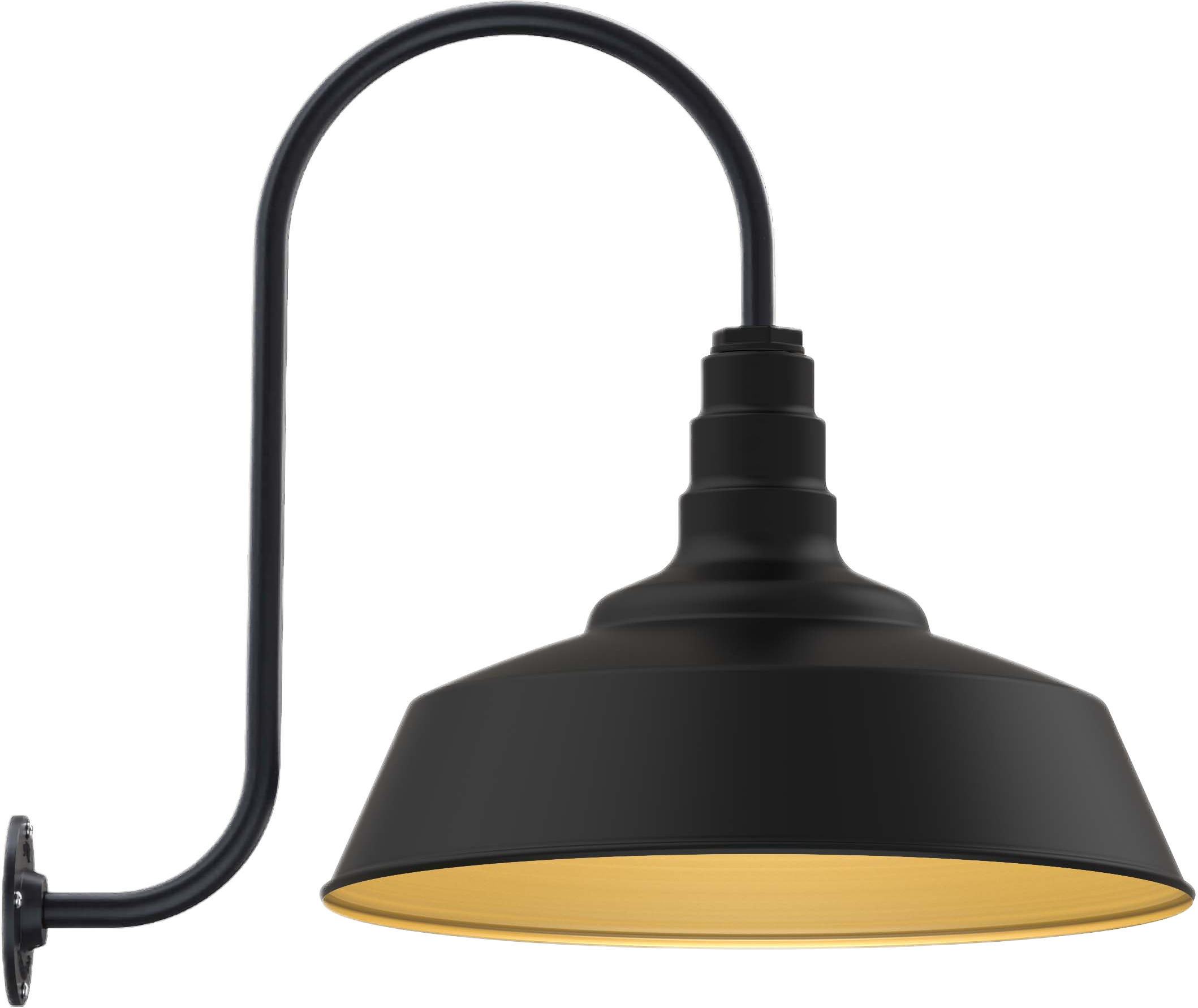 Redondo Color Matte Black Interior Color Brass with a Upward Sloping
