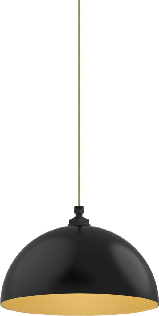 Beverly Color Matte Black Interior Color Brass with a 4 ft Gold Cloth Cord