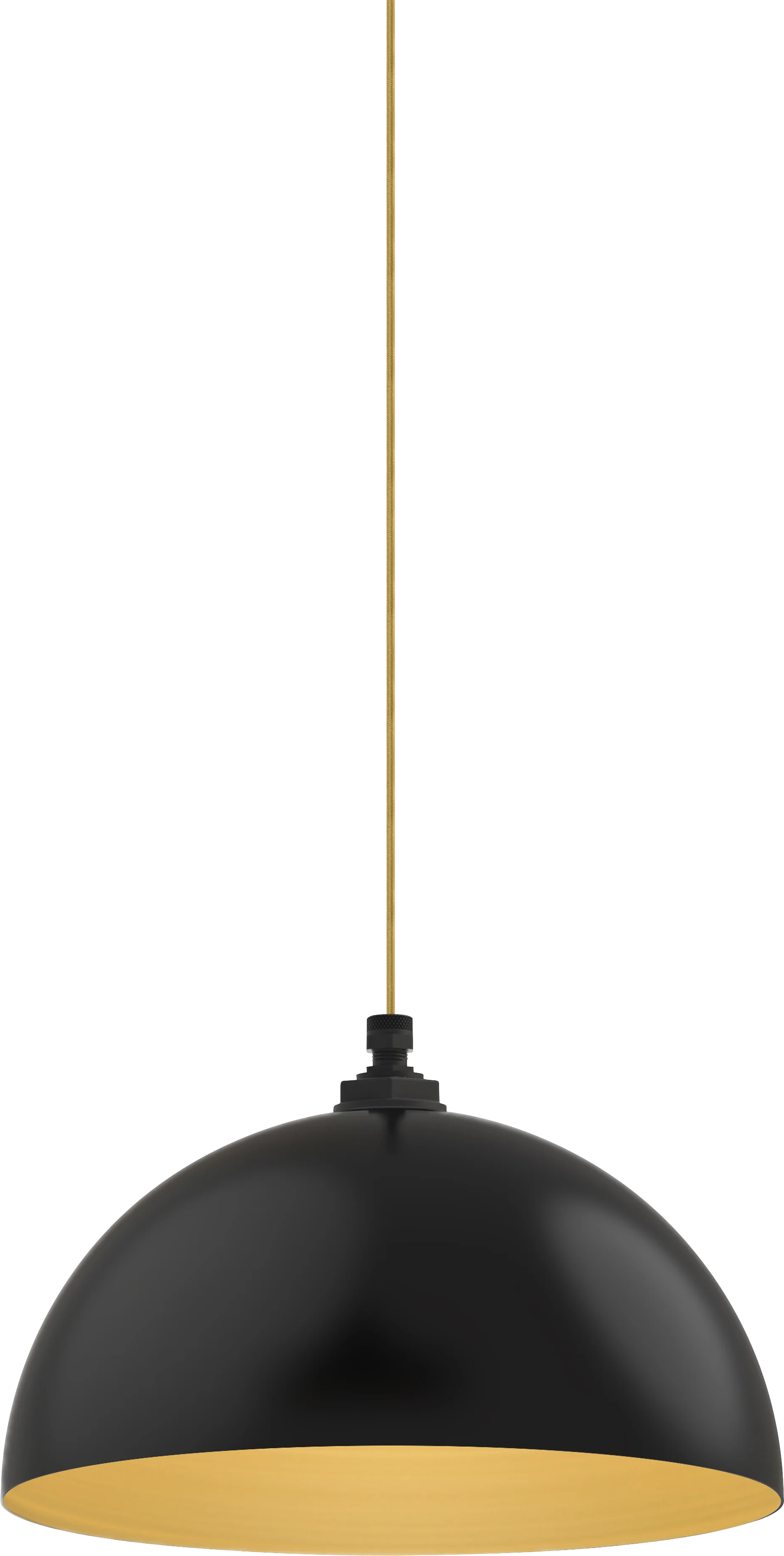 Beverly Color Matte Black Interior Color Brass with a 4 ft Gold Cloth Cord