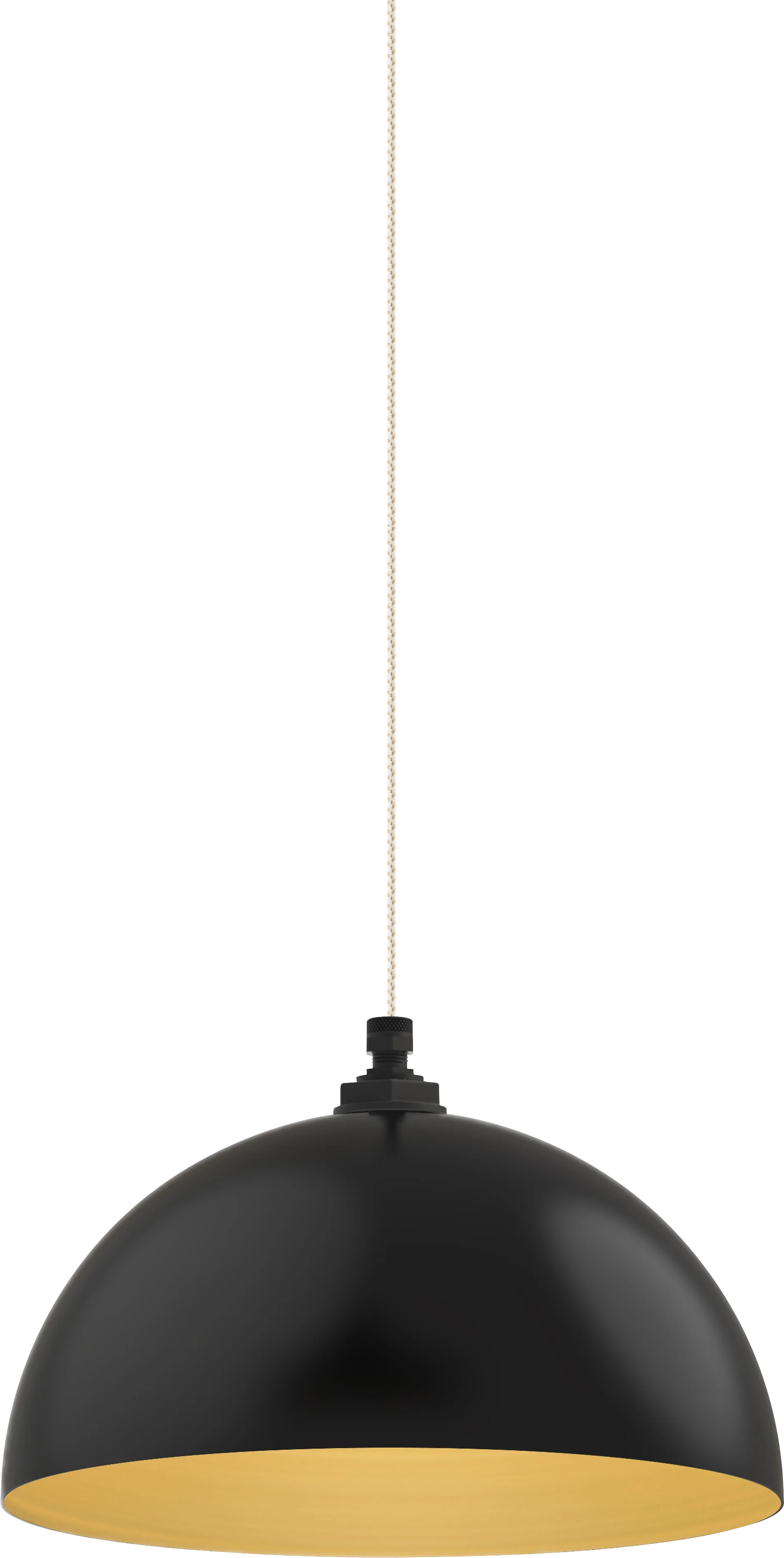 Beverly Color Matte Black Interior Color Brass with a 4 ft White Gold Cloth Cord