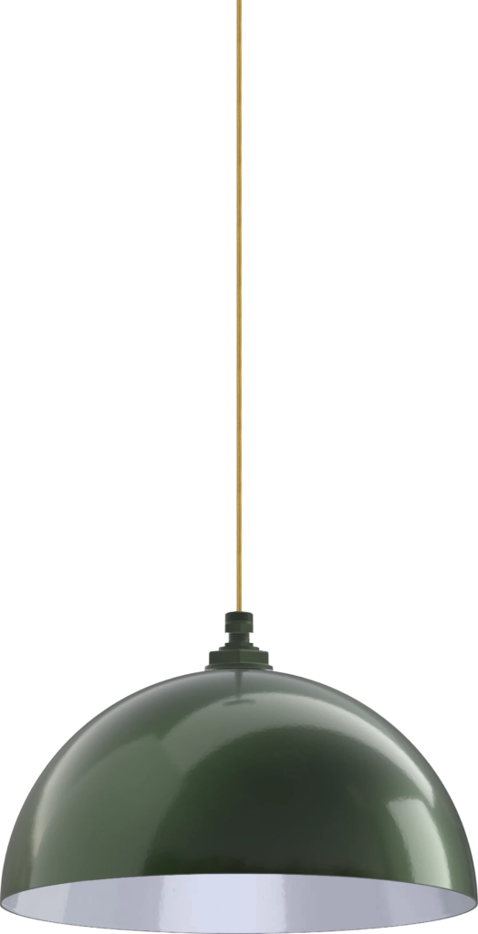 Beverly Color Hunter Green Interior Color White with a 4 ft Gold Cloth Cord