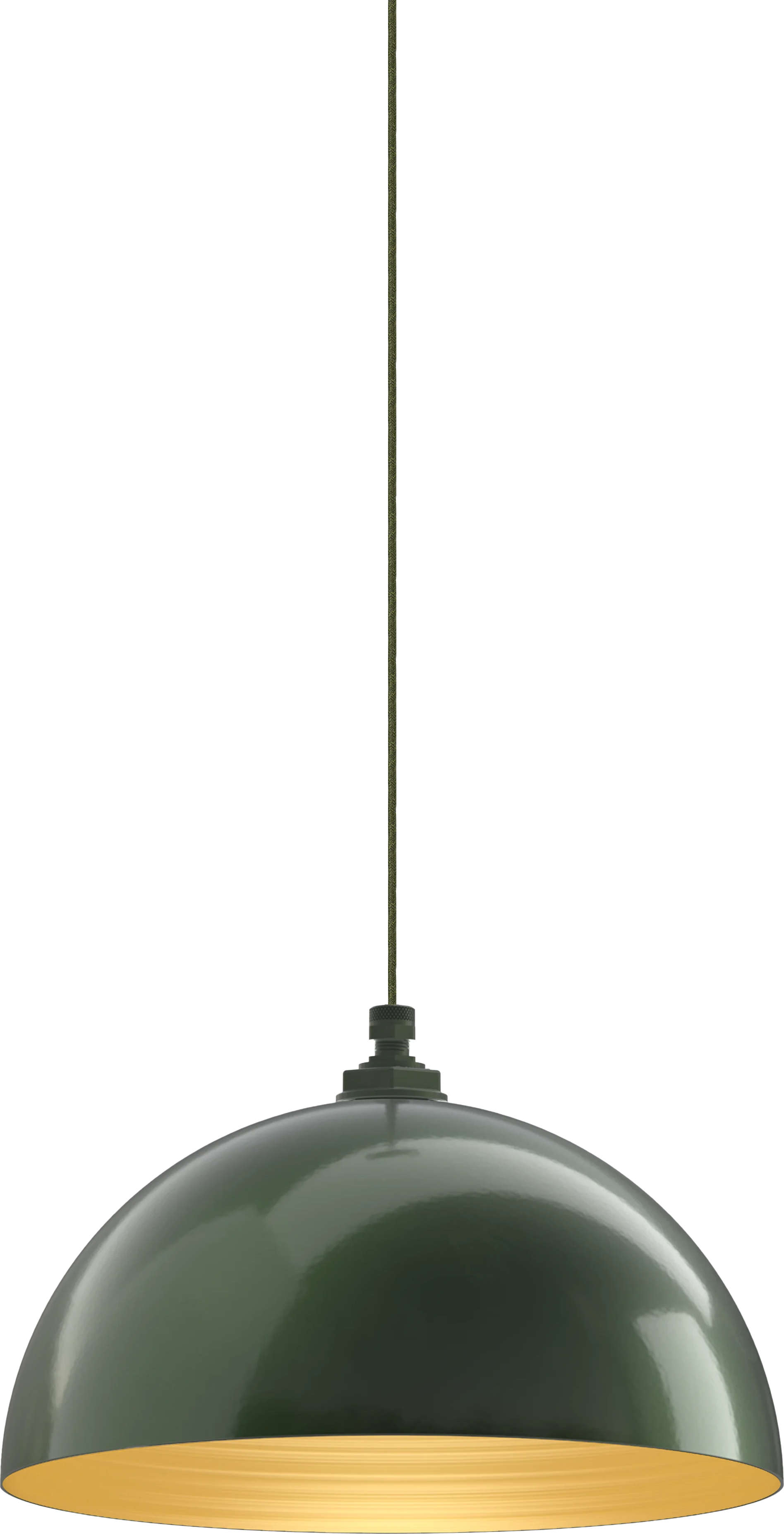 Beverly Color Hunter Green Interior Color Brass with a 4 ft Avocado Cloth Cord