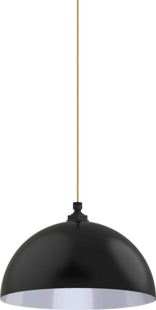 Beverly Color Matte Black Interior Color White with a 4 ft Gold Cloth Cord