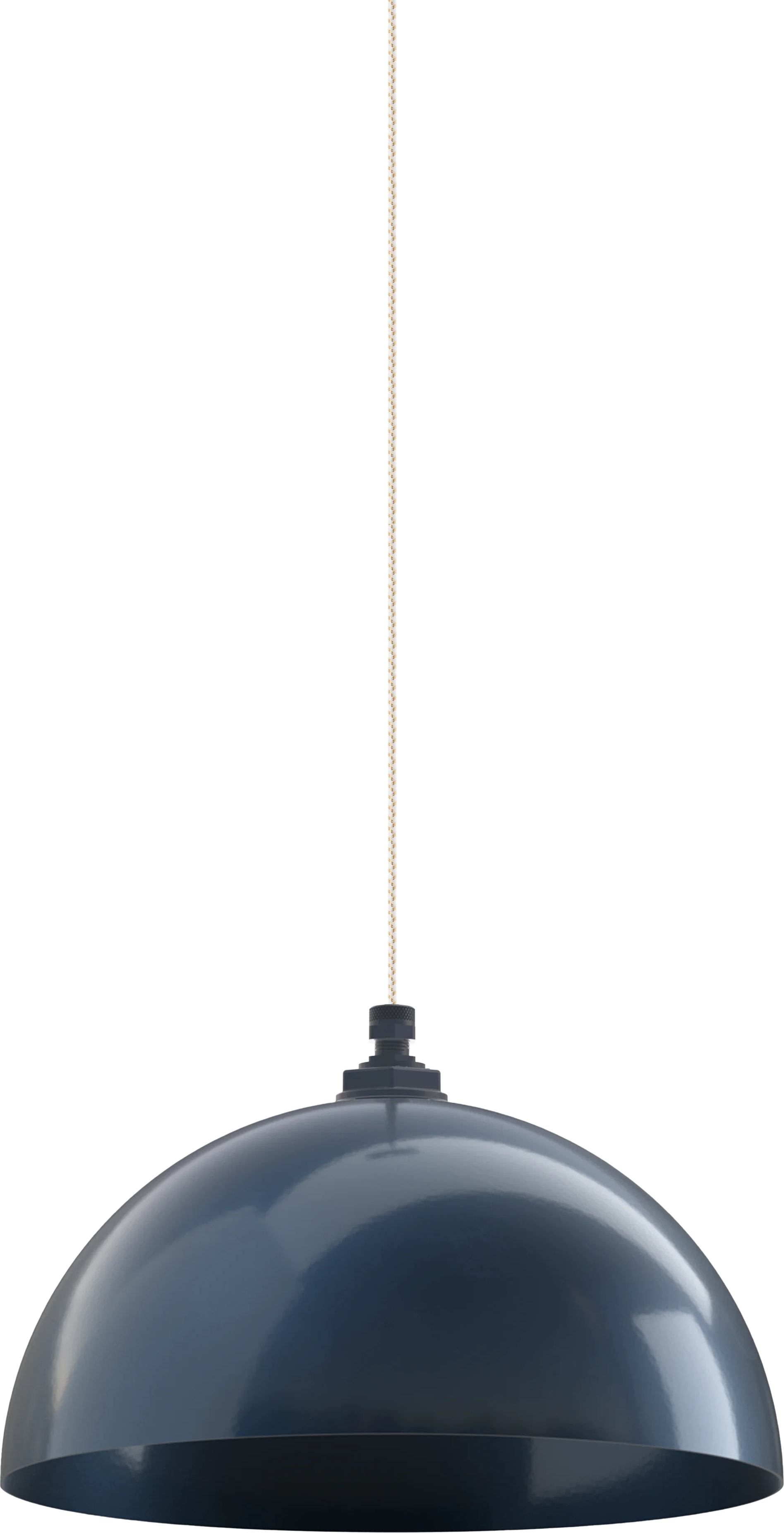 Beverly Color Gray Blue Interior Color Gray Blue with a 4 ft White Gold Cloth Cord