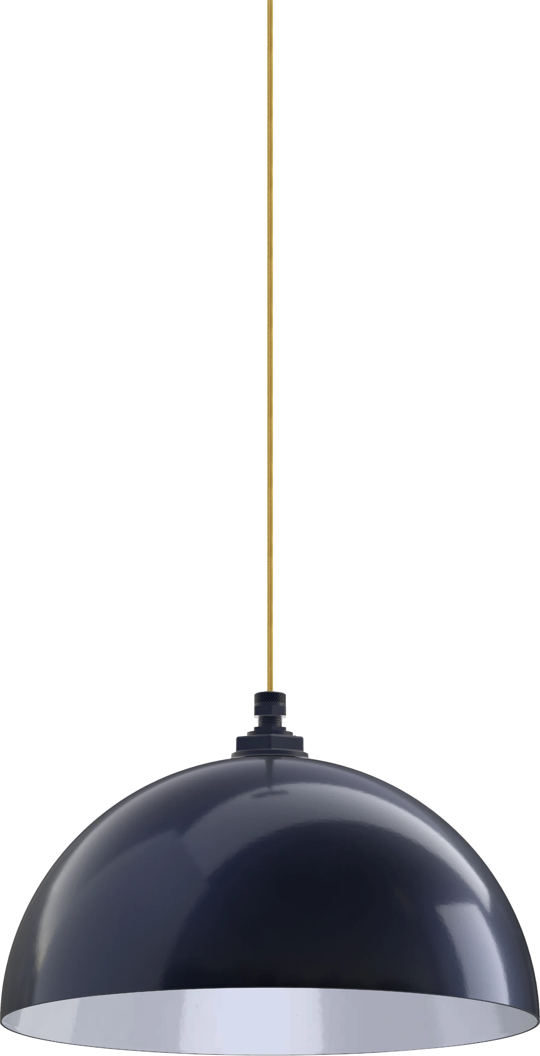 Beverly Color Navy Blue Interior Color White with a 4 ft Gold Cloth Cord