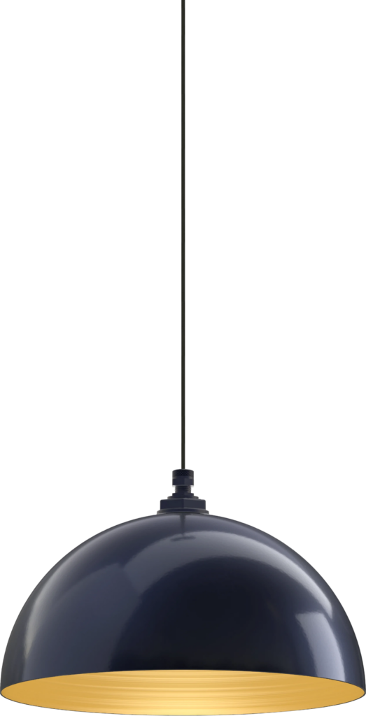 Beverly Color Navy Blue Interior Color Brass with a 4-ft-Black-Cloth-Cord