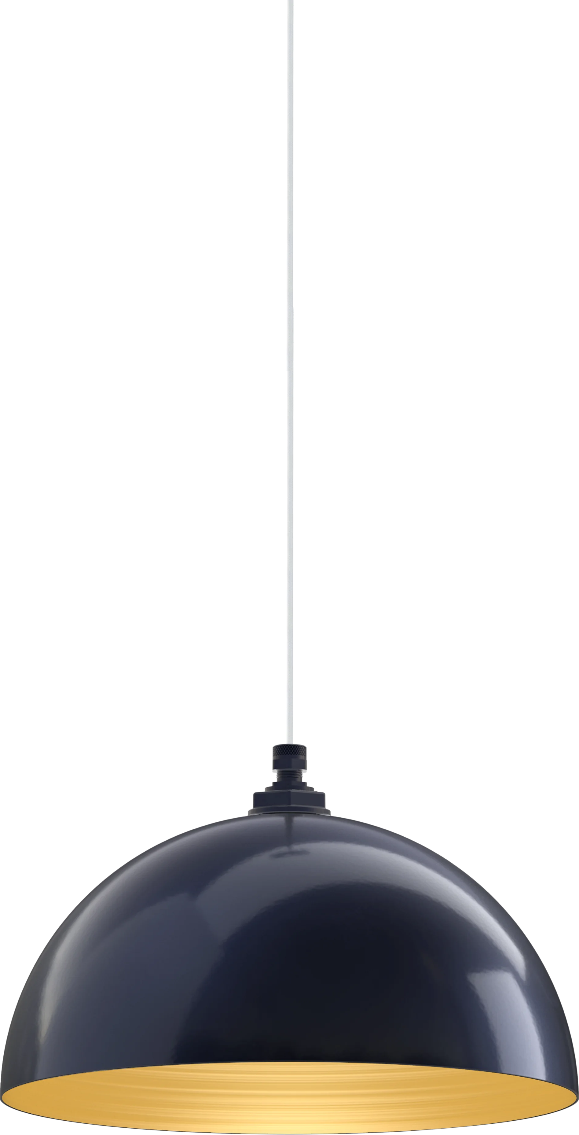 Beverly Color Navy Blue Interior Color Brass with a 4 ft White Cloth Cord