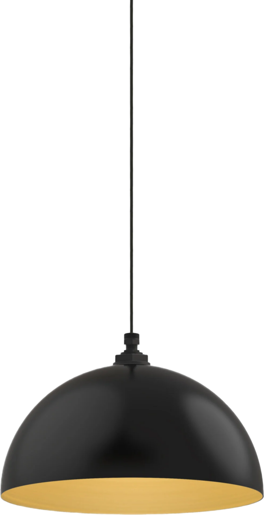 Brentwood Color Matte Black Interior Color Brass with a 4-ft-Black-Cloth-Cord