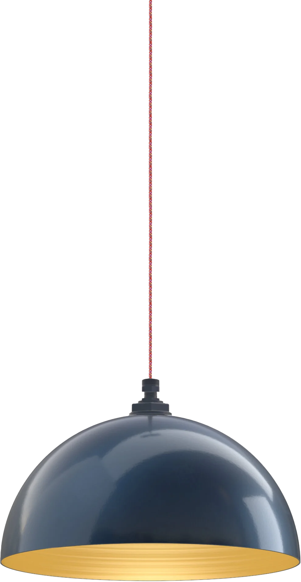 Brentwood Color Gray Blue Interior Color Brass with a 4 ft Sprinkles Cloth Cord