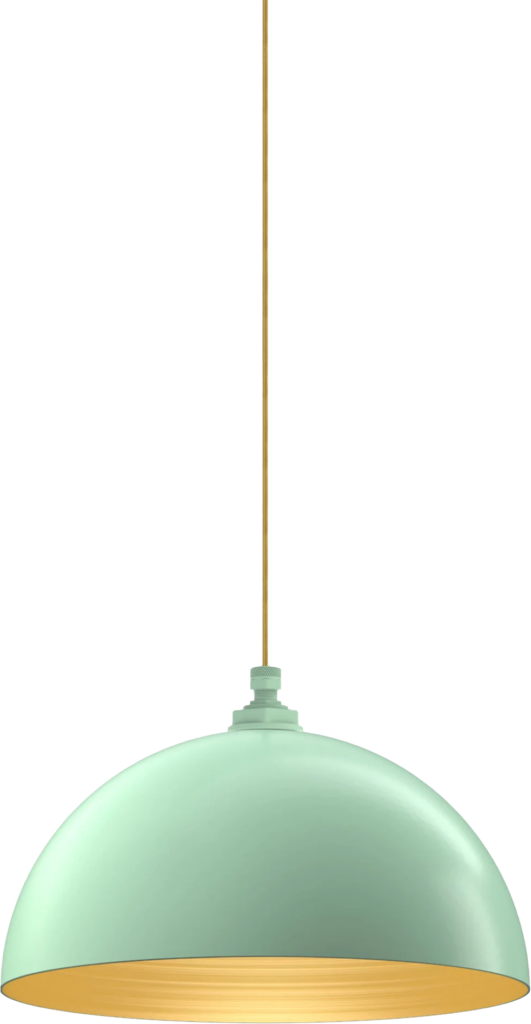 Brentwood Color Mint Green Interior Color Brass with a 4 ft Gold Cloth Cord